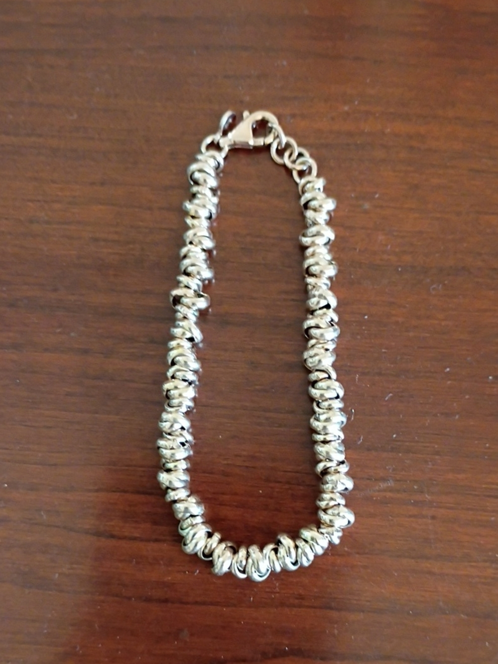 Rose Gold Plated over SS Love Knot Beaded Bracelet